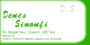 denes simonfi business card